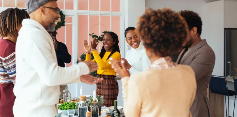 group of people clapping