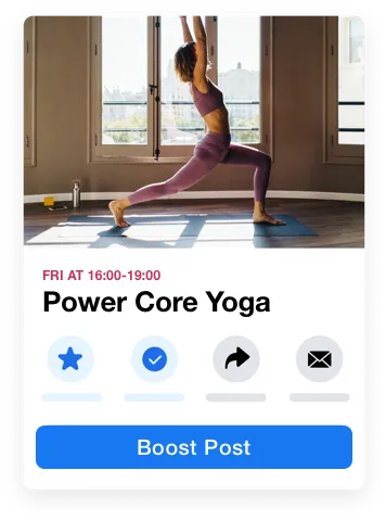Power Core Yoga boost post CTA screen
