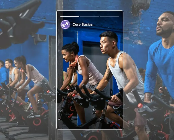 Group cycling cropped into Core Basics Facebook story
