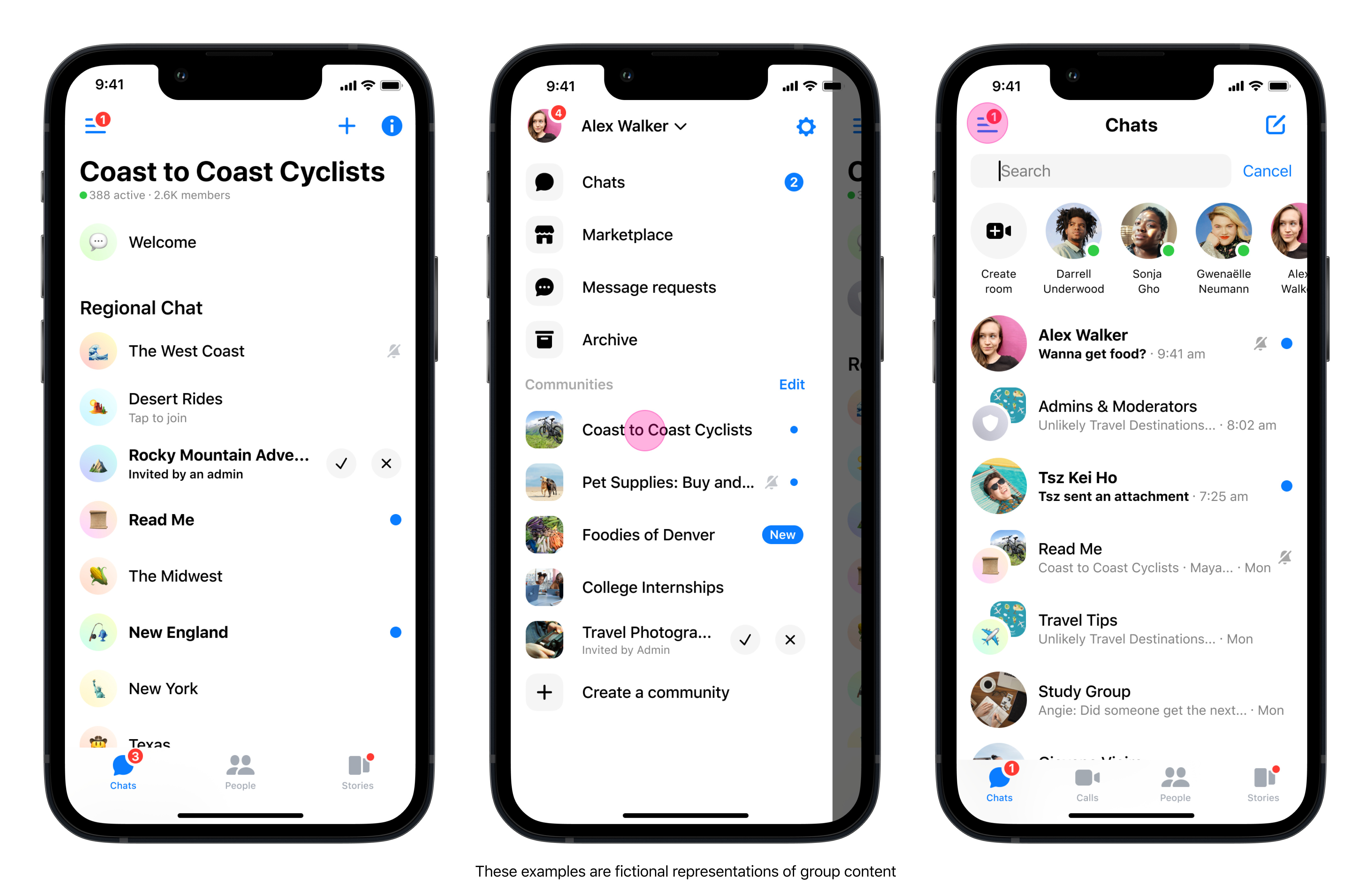 Where can I find and join my group’s community chats