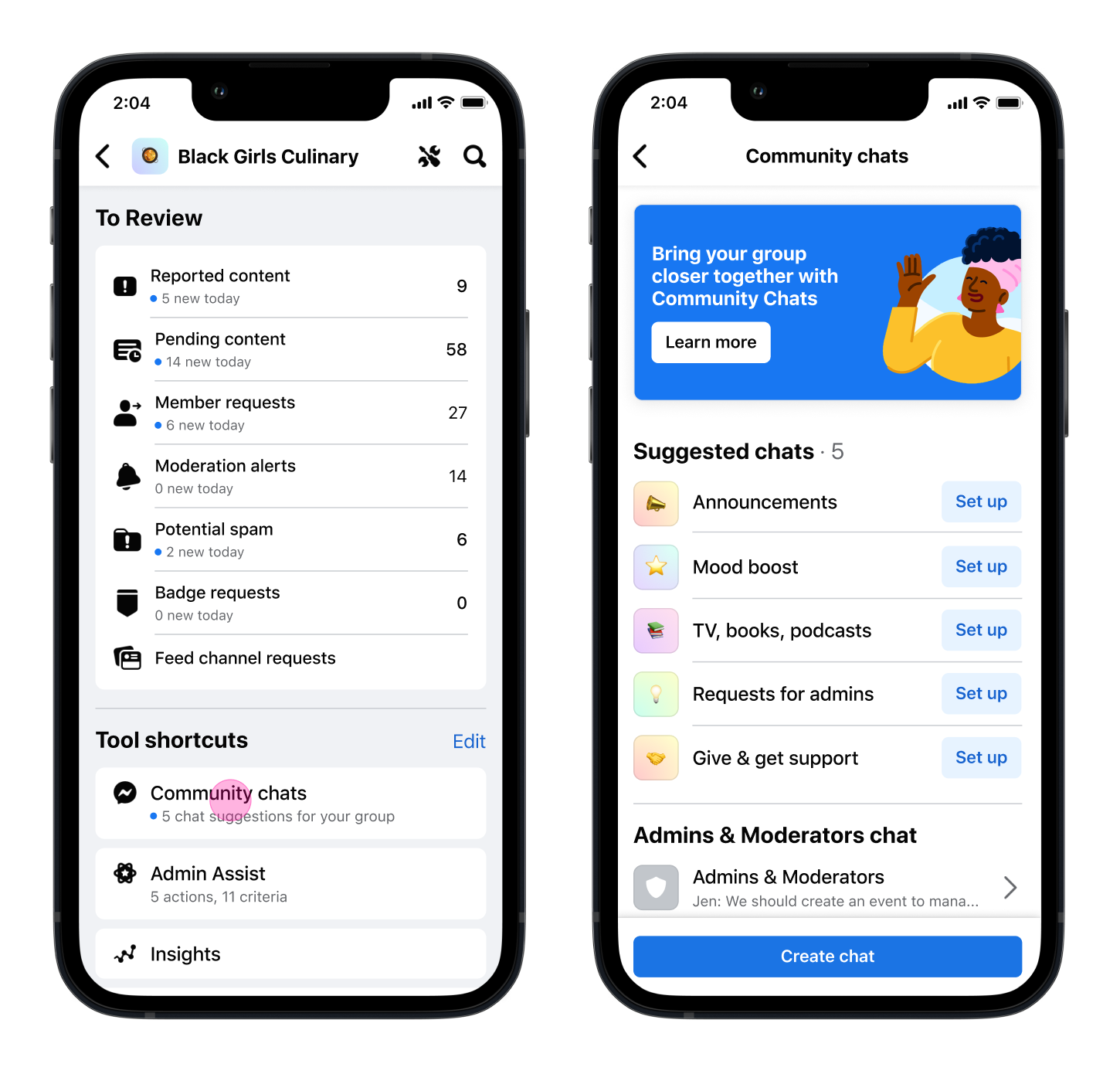 SHOWING PRE-SUGGESTED CHAT TOPICS
