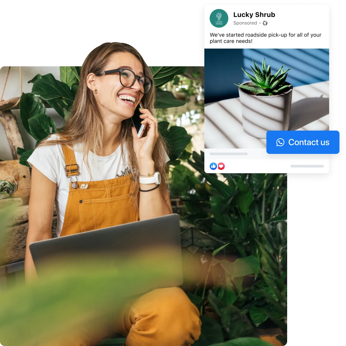 ad showing Contact us button