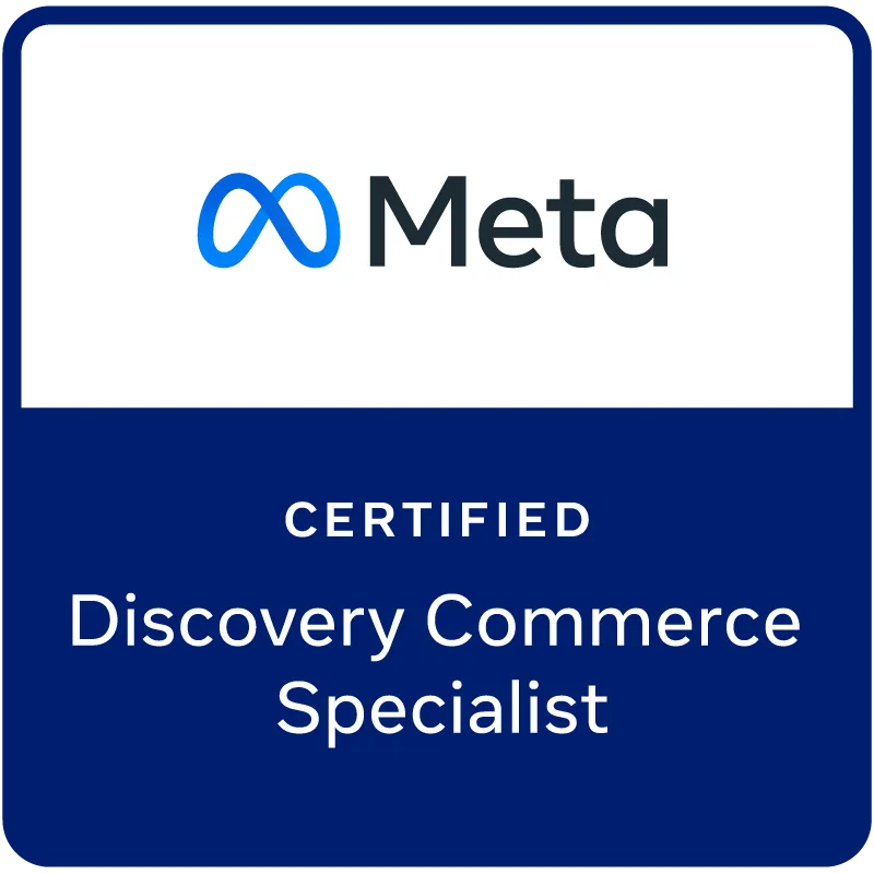 Meta Certified Discovery Commerce badge