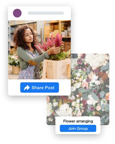 Share post and join group view
