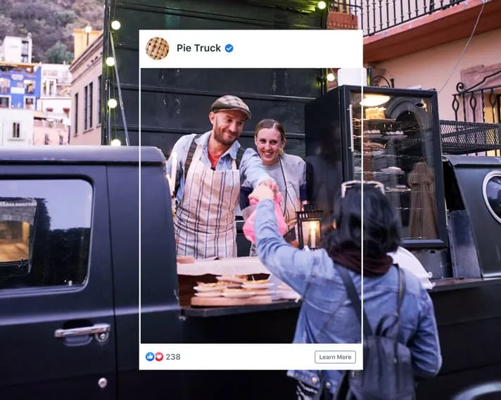 A small business named Pie Truck showing on Facebook feed – Create an online presence for your SME with Facebook