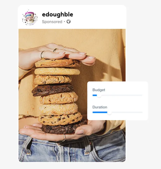 Edoughble example of setting the right budget for their personalised ad campaign to reach their audience and achieve their goals.